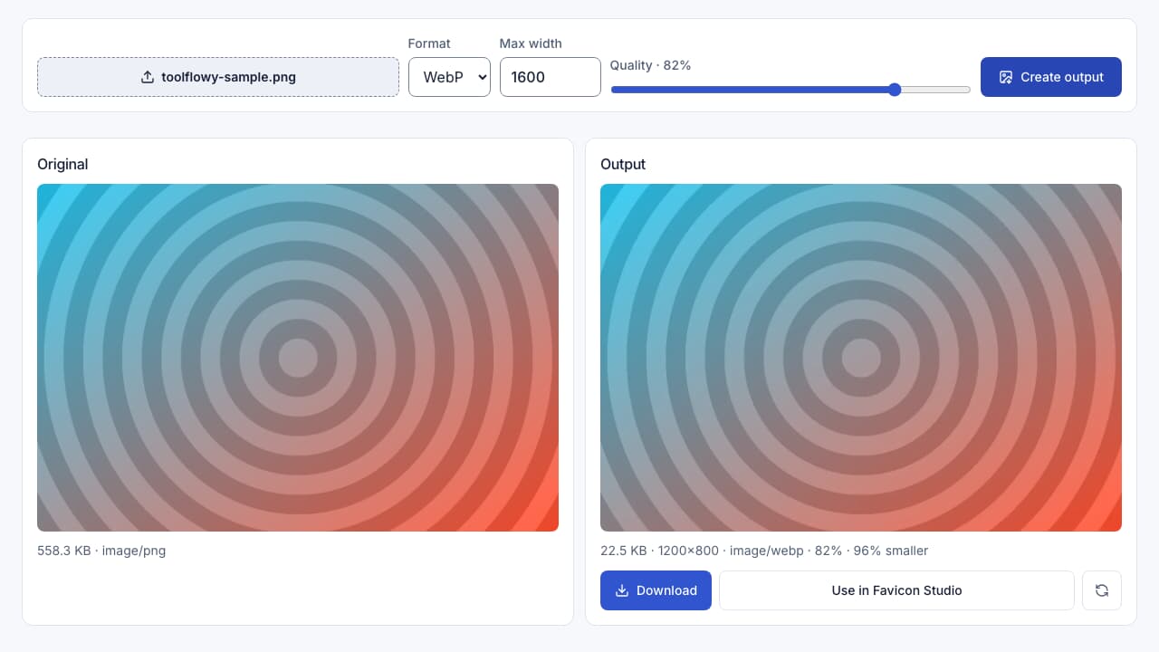 Screenshot of the Image Compressor interface
